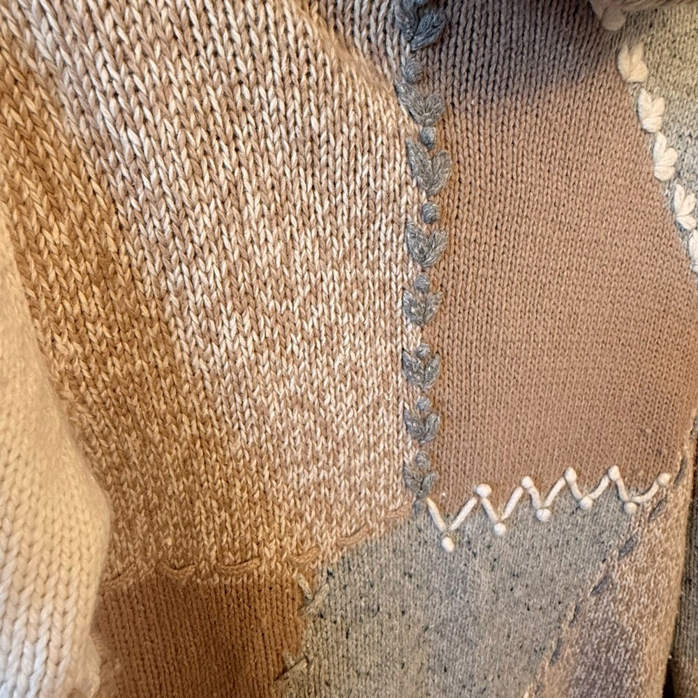 Coldwater Creek Multicolor Patchwork Turtleneck S… - image 3